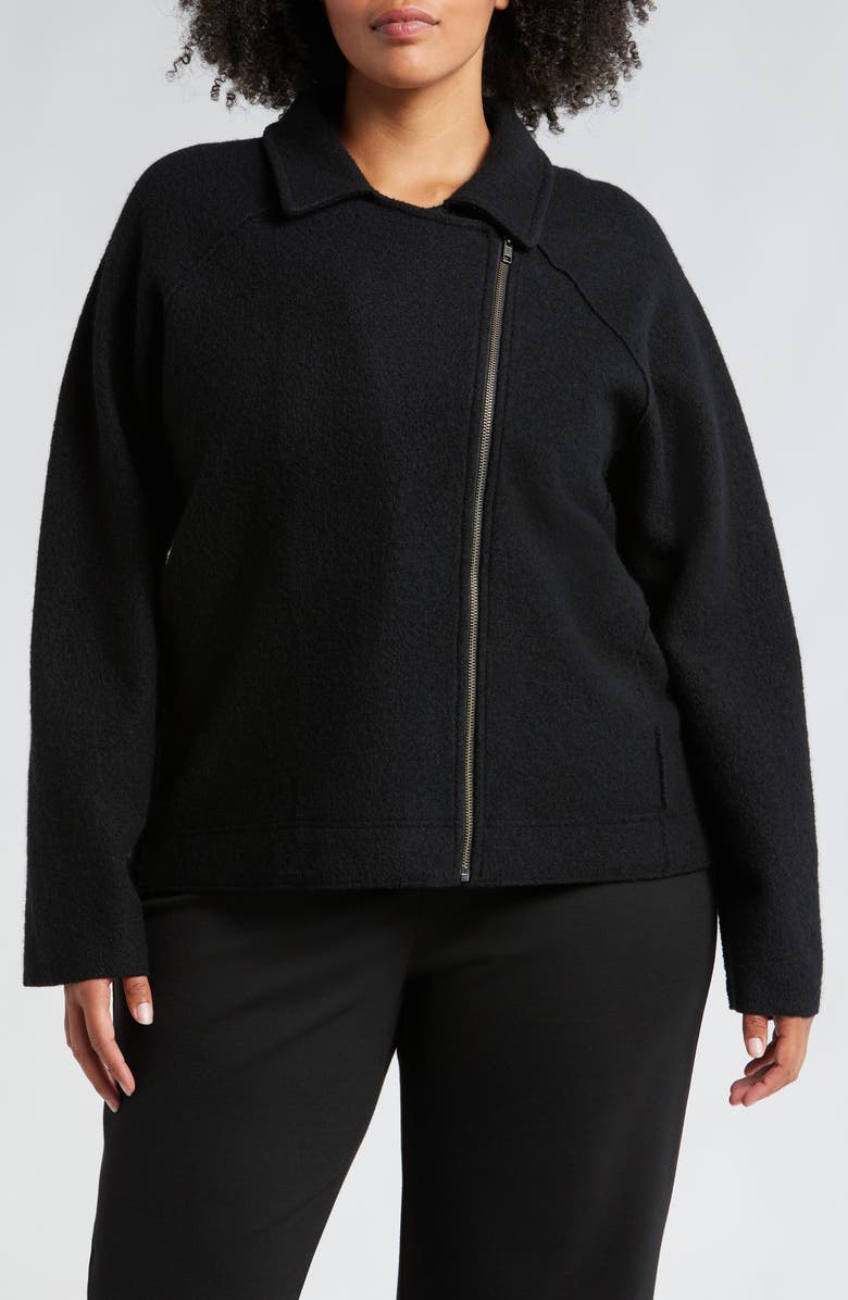 Eileen Fisher Wool Motorcycle Jacket, Alternate, color, 