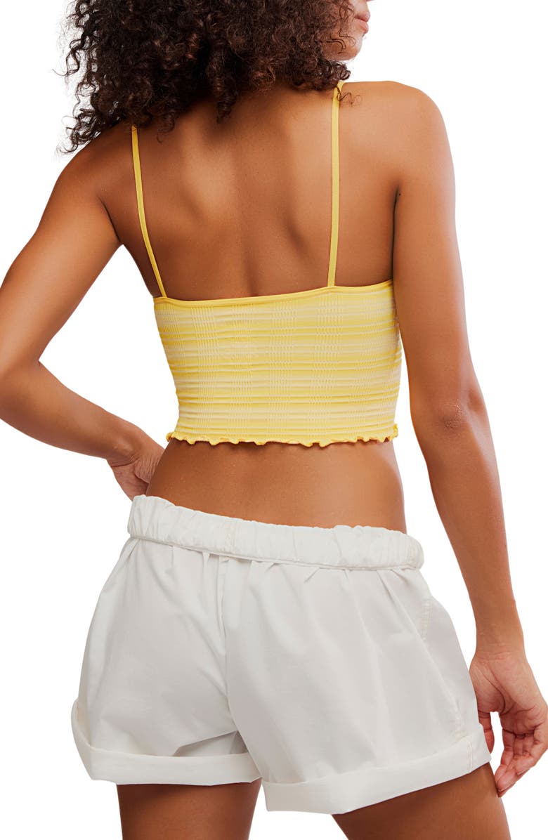 Free People Snap Into It Crop Pajama Henley Tank, Alternate, color, Banana Citrus