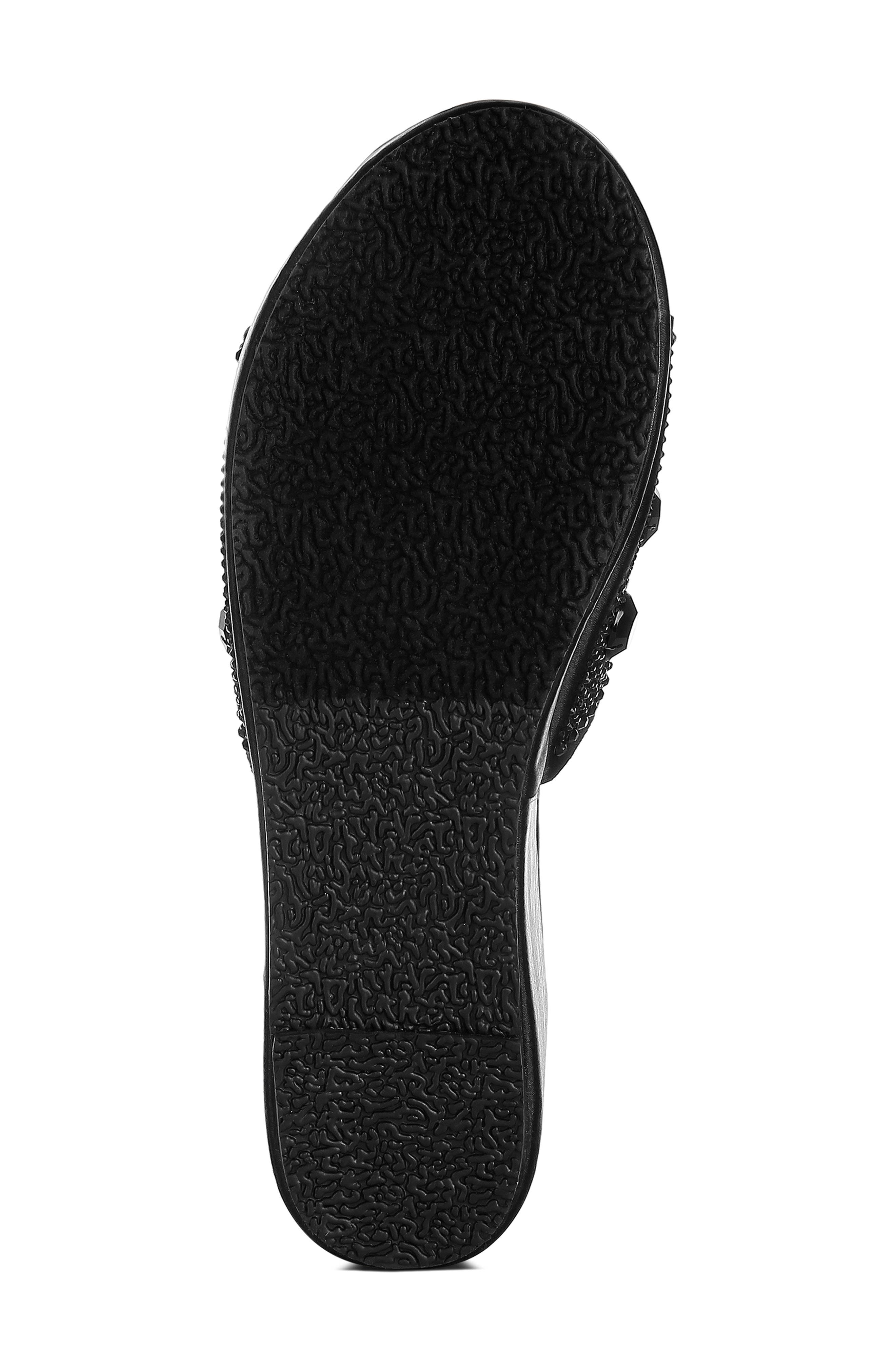 LONDON RAG Meta Charts Wedge Sandal, Alternate, color, Black