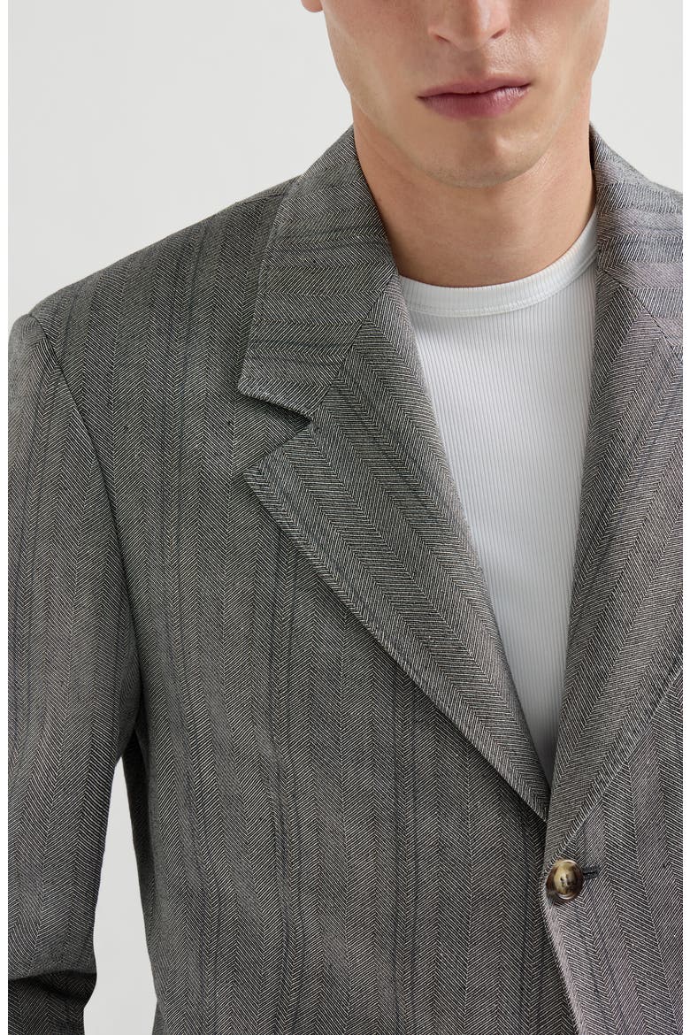 Chevron blazer, Alternate, color, Medium Grey