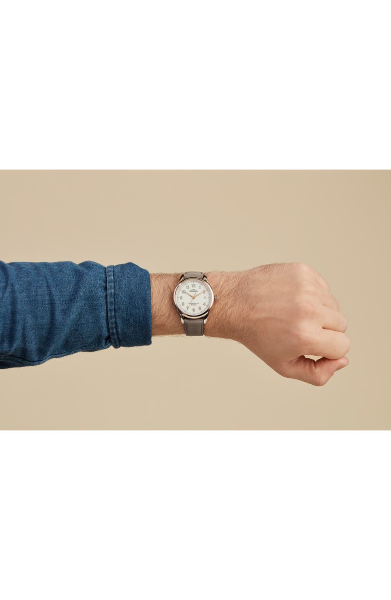 Shinola The Vinton Leather Strap Watch, 38mm, Alternate, color, 