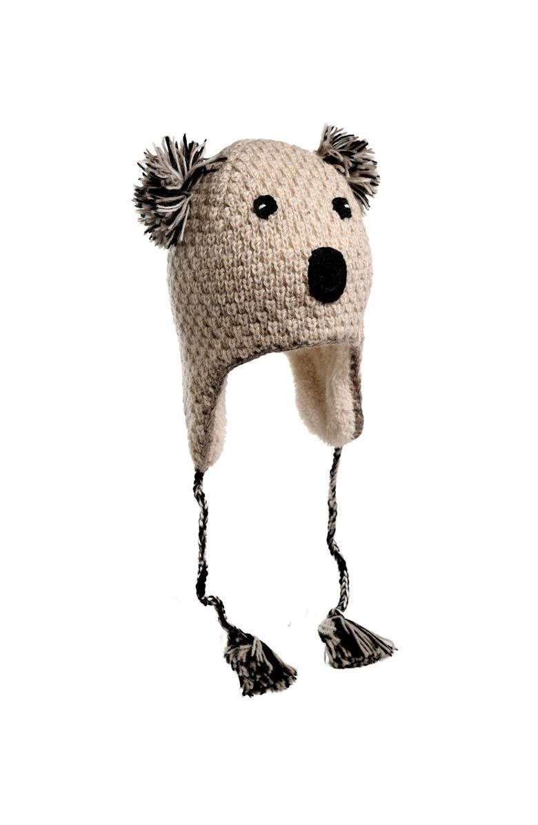 Nirvanna Designs Crochet Koala Hat, Alternate, color, White Combo