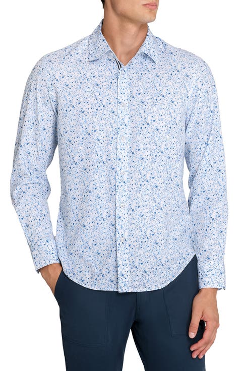 Botanical Print Woven Long Sleeve Basic