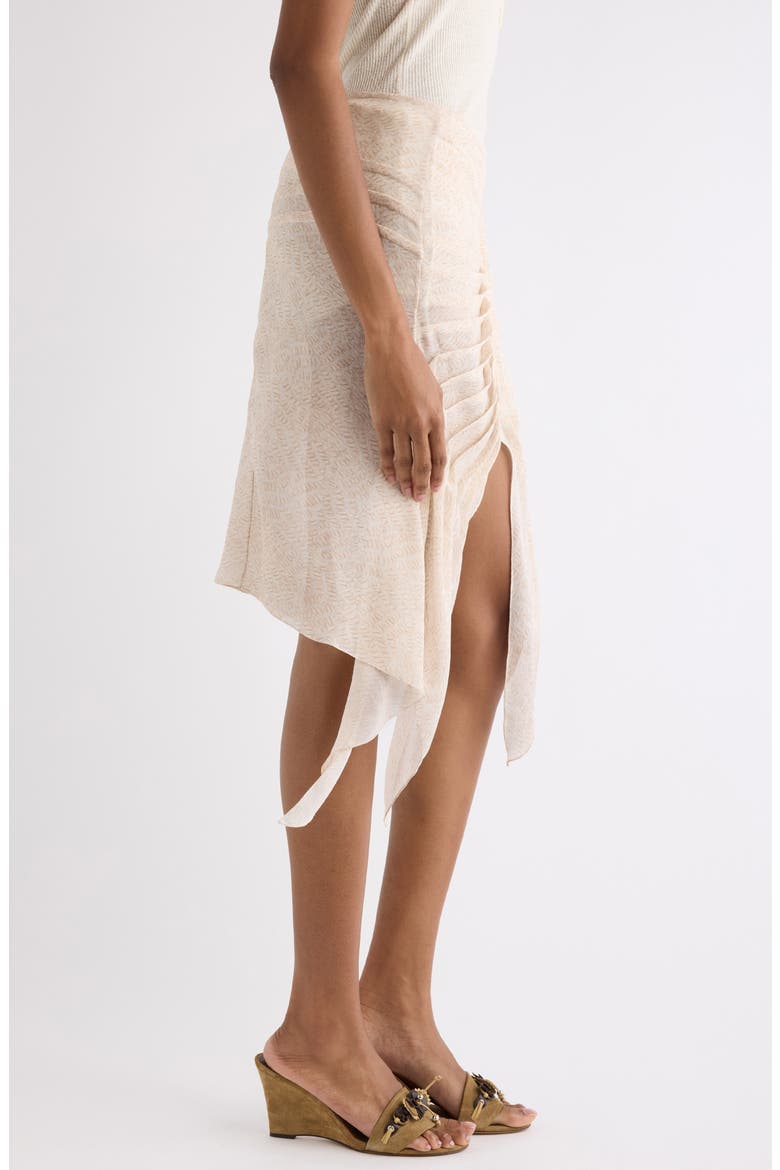 Taylora Pleated Silk Georgette Skirt, Alternate, color, ECRU
