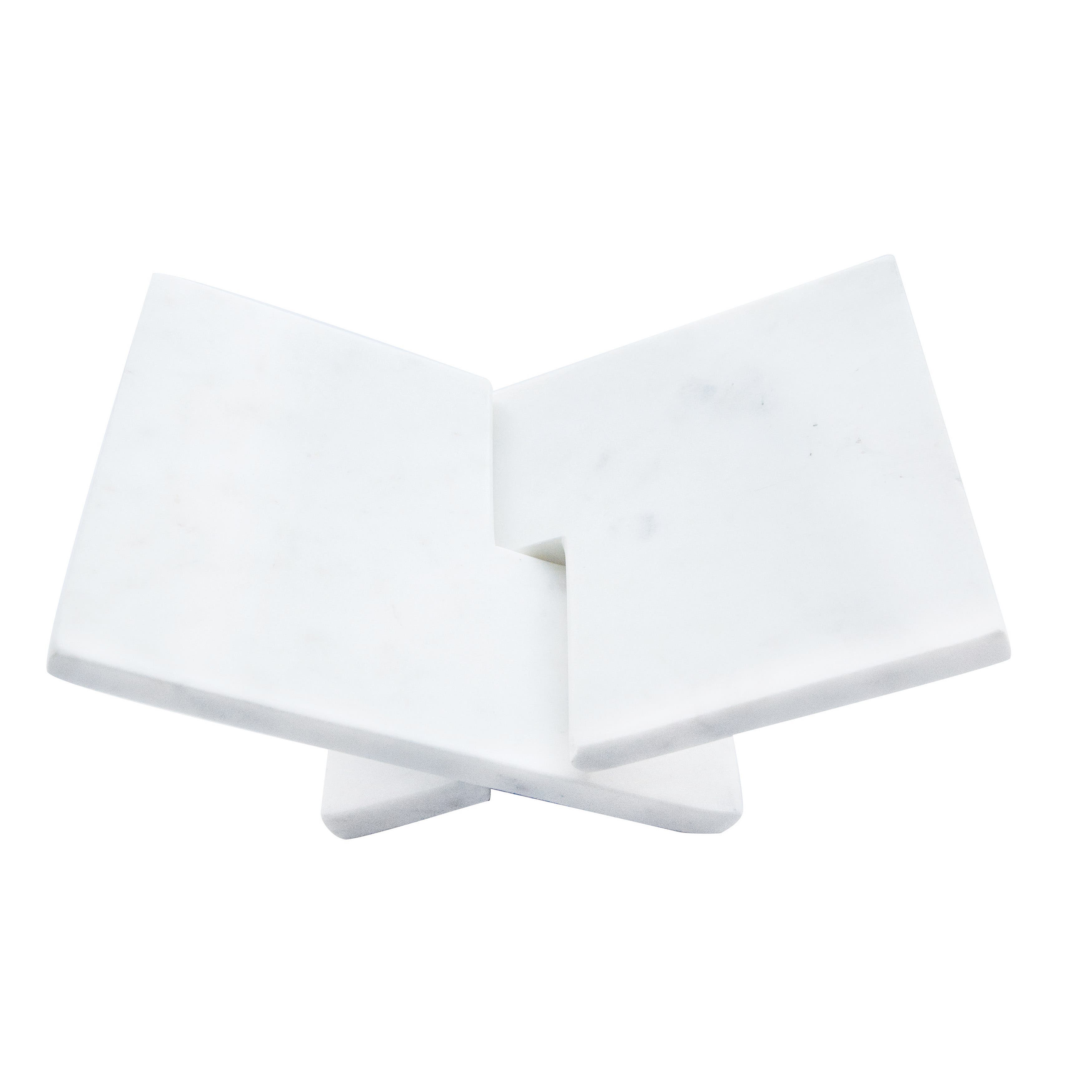 Storied Home Decorative Marble Book Holder, White