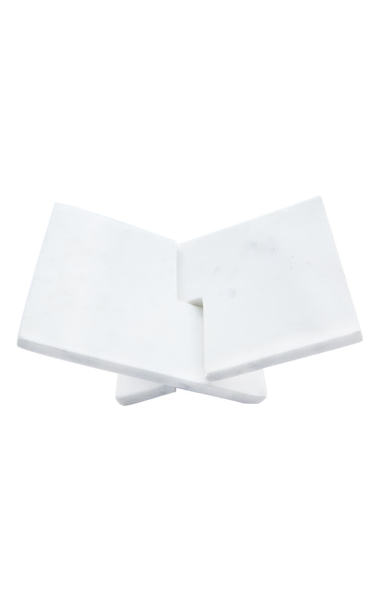 Storied Home Decorative Marble Book Holder, White, Main, color, White