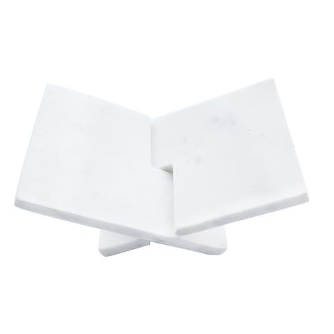 Decorative Marble Book Holder, White