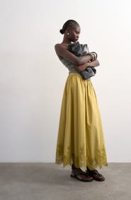 Topshop Lace Hem Full Maxi Skirt