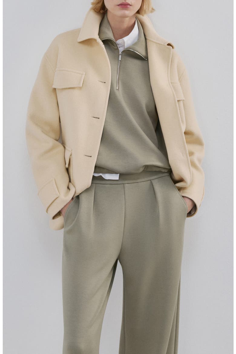 Pleated Elastic Waist Pants, Alternate, color, KHAKI GREEN