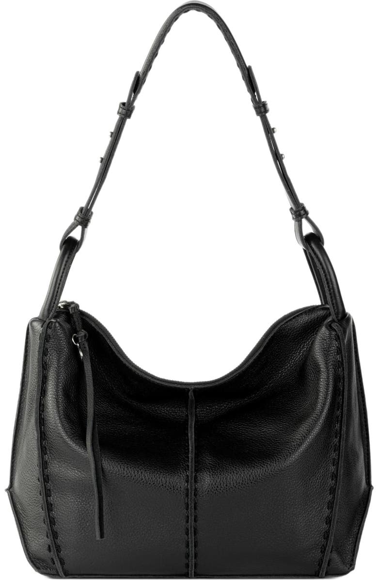 The Sak Los Feliz Hobo Leather Bag, Alternate, color, Black