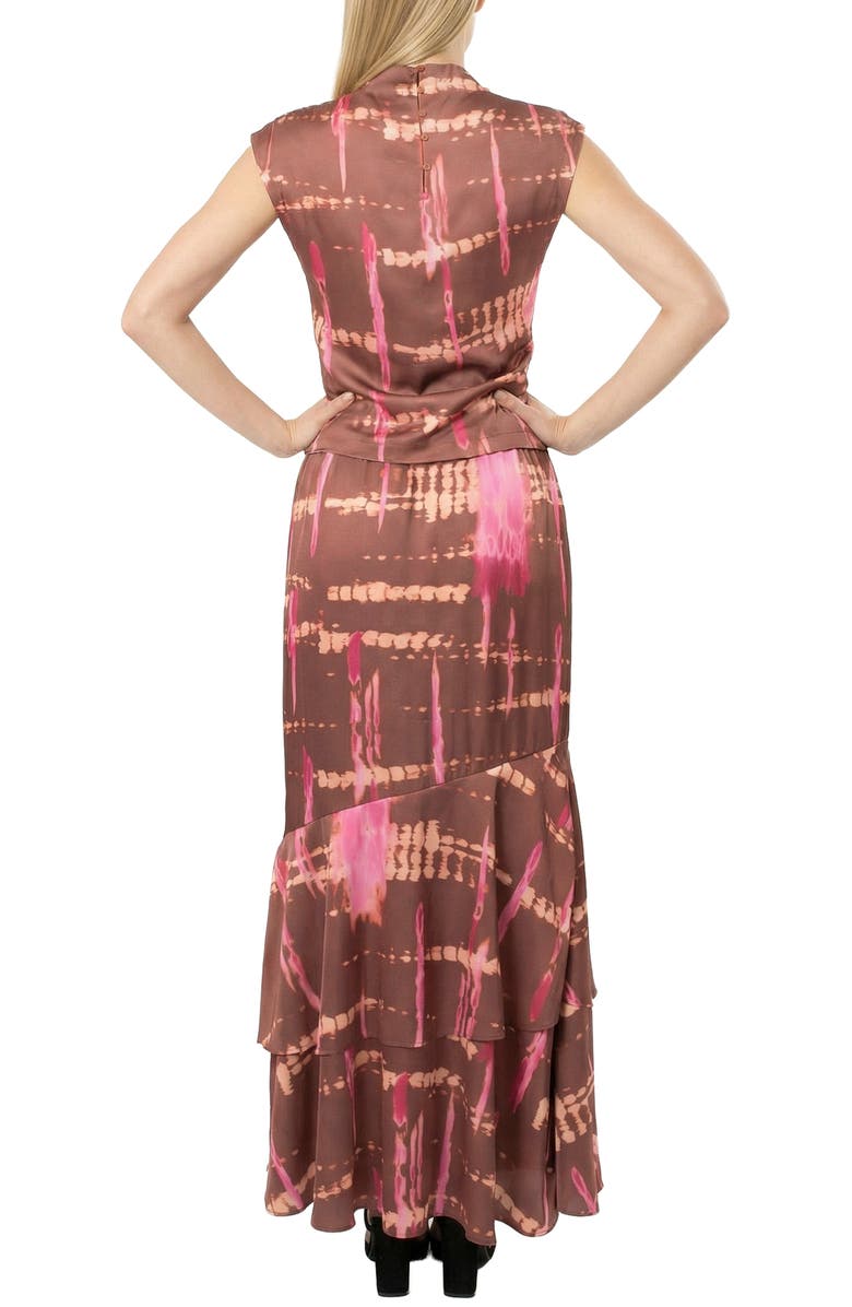 AREA STARS Tulip Hem Skirt, Alternate, color, Brown With Pink Accents