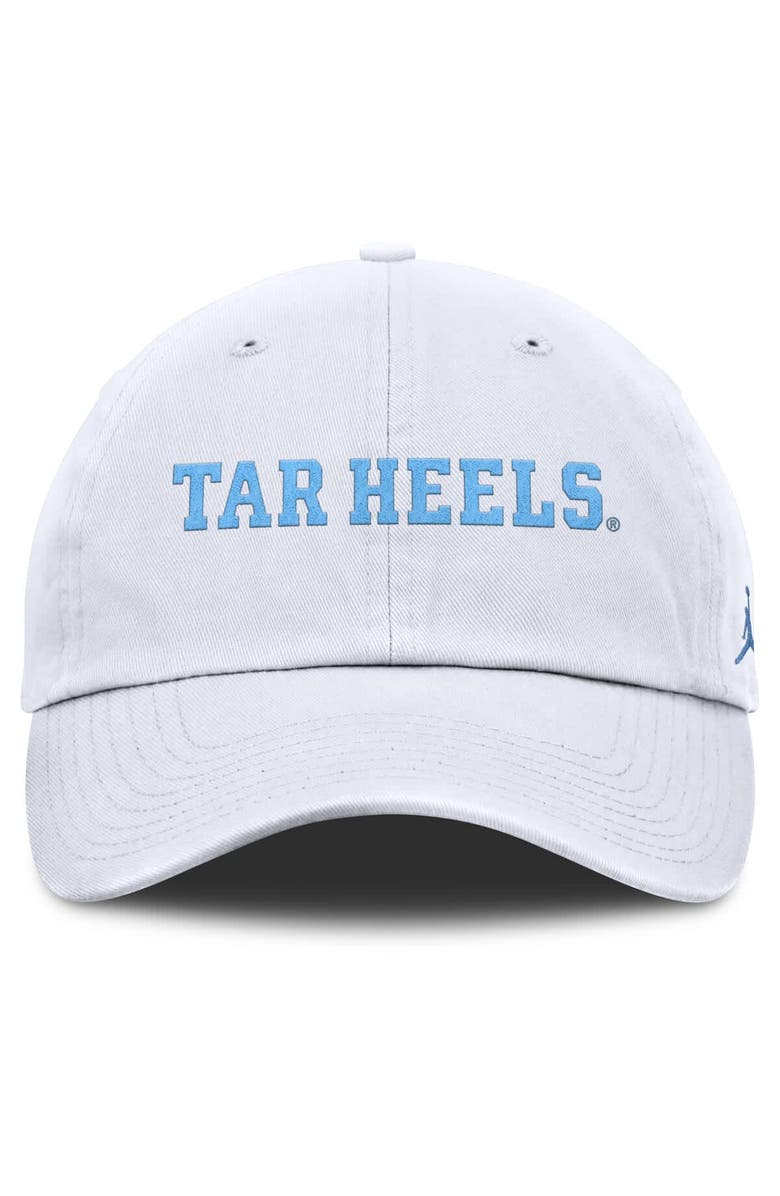 Jordan Brand Men's Jordan Brand White North Carolina Tar Heels Core Club Mascot Wordmark Adjustable Hat, Alternate, color, 