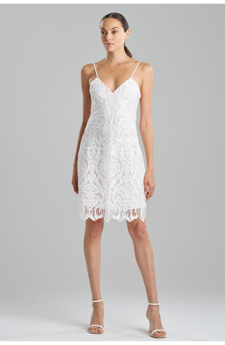 Natori SUZANI LACE Slip Dress, Main, color, White