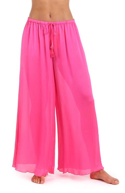 Radiance Textured Satin Cover-Up Palazzo Pants