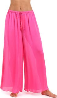 Sunshine 79 Radiance Textured Satin Cover-Up Palazzo Pants