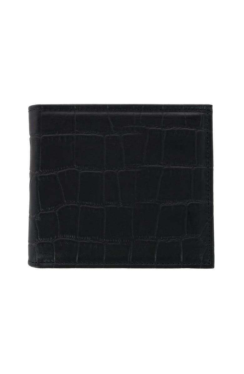 Trafalgar Esteban Croco Embossed Leather 8 Slot Bi-Fold Wallet, Main, color, Black