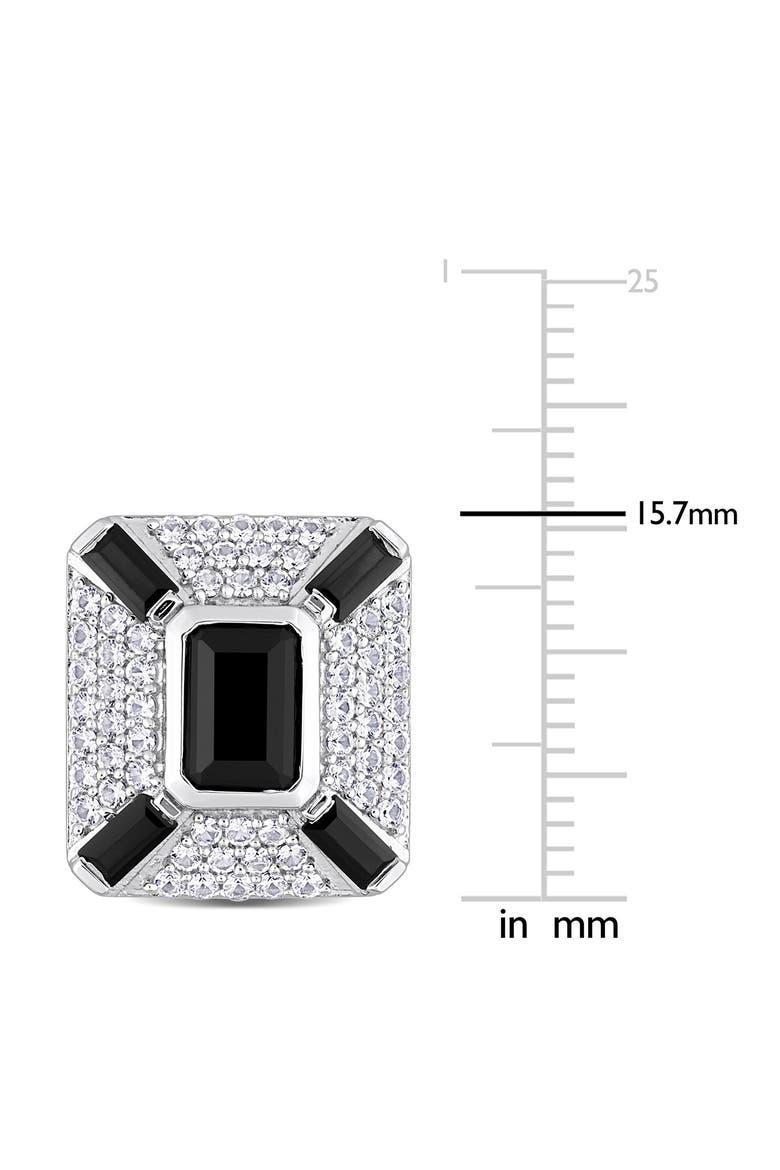 Sterling Silver Jewel Embellished Cufflinks, Alternate, color, BLACK