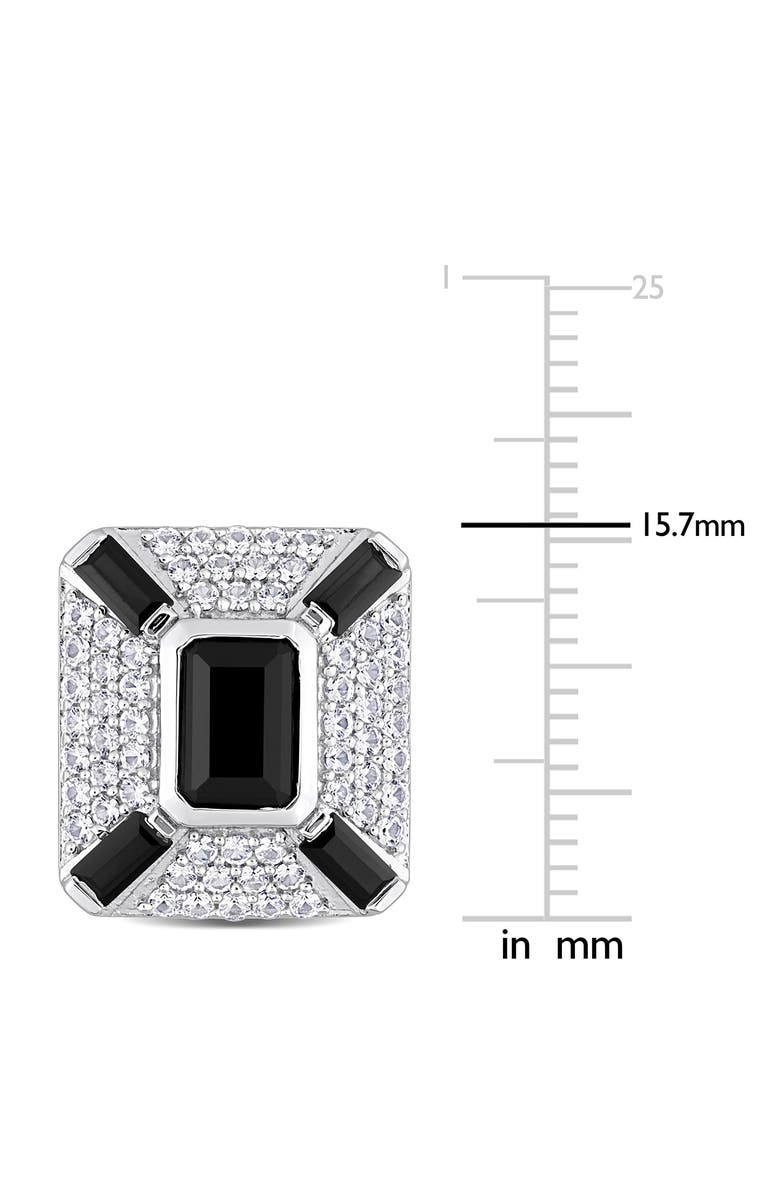 DELMAR Sterling Silver Jewel Embellished Cufflinks, Alternate, color, Black