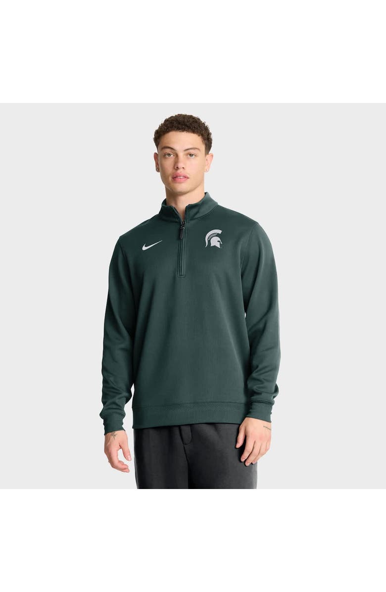 Nike Men's Nike Green Michigan State Spartans 2025 Coaches Premium Dri-FIT Half-Zip Pullover, Main, color, Green