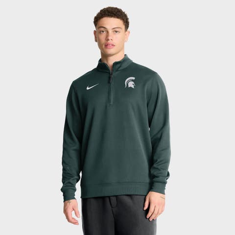Men's Nike Green Michigan State Spartans 2025 Coaches Premium Dri-FIT Half-Zip Pullover