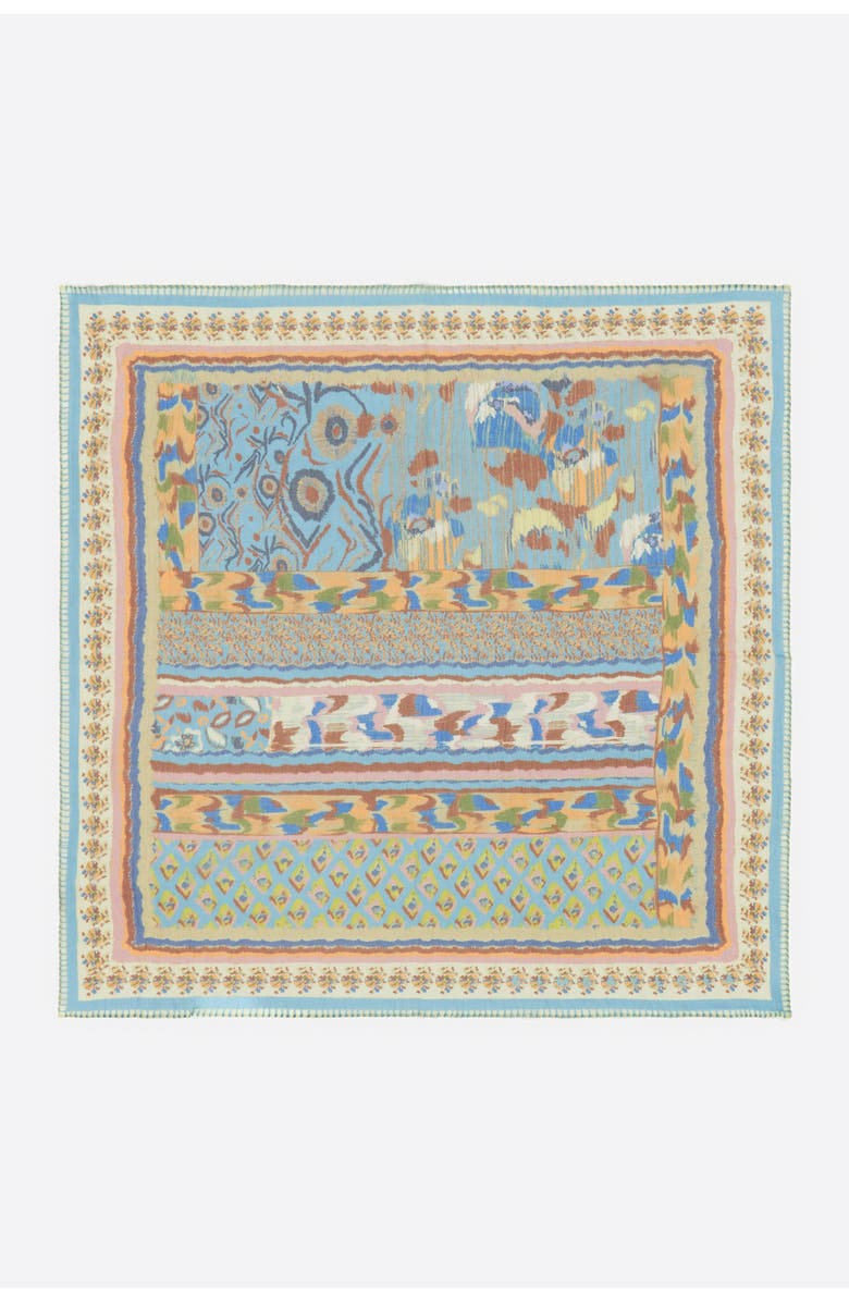 Bimba y Lola Ikat Floral Striped Scarf, Main, color, Blue