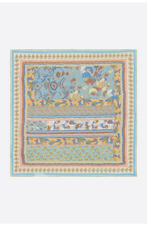 Ikat Floral Striped Scarf