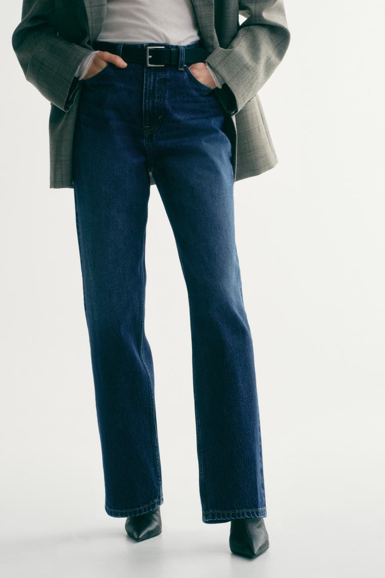 Straight High Jeans, Alternate, color, Dark denim blue