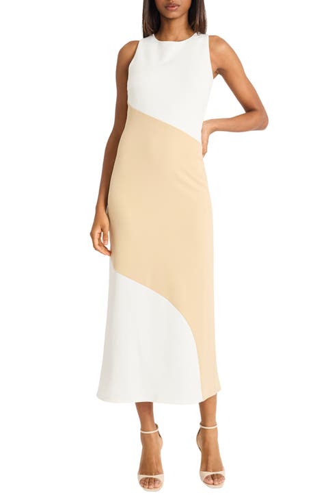 Colorblock Sleeveless A-Line Dress