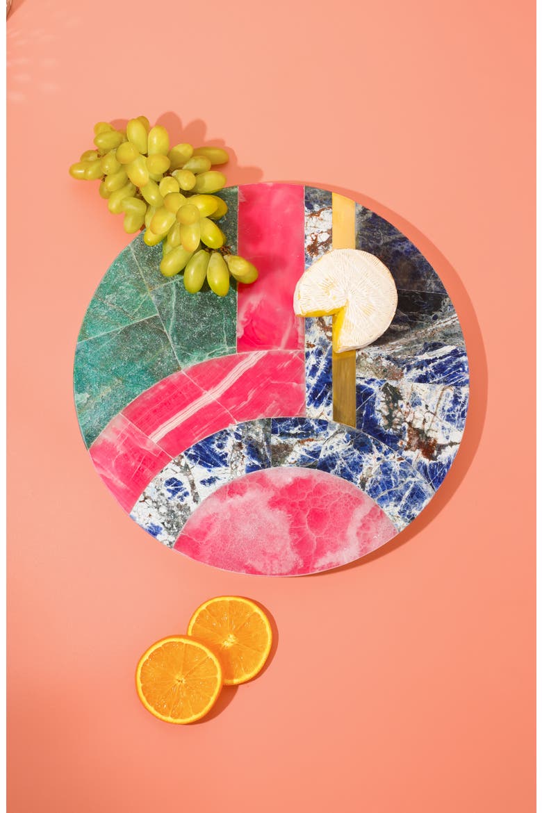 Celestial Harmony Marble Platter, Alternate, color, PINK MULTI