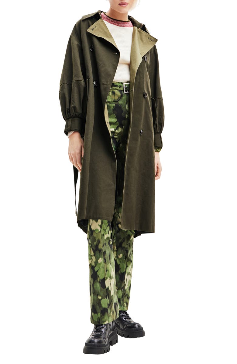 Desigual Trek Trench Coat, Main, color, 