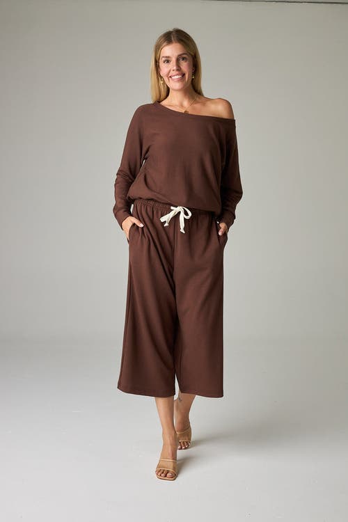 Eavolu Baikal Eco-luxe Fleece Crop Pant In Brown