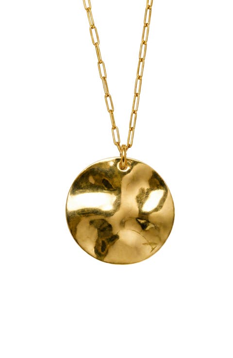 Textured Disc Pendant Necklace