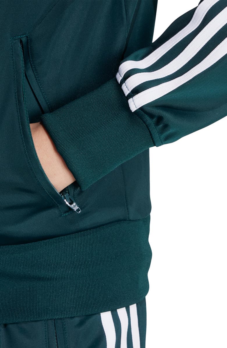 adidas Firebird Recycled Polyester Track Jacket, Alternate, color, Aurora Ivy/ White