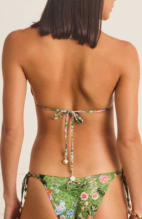 Aqua Blu Classic Aurora Triangle Bikini Top In Animal Print