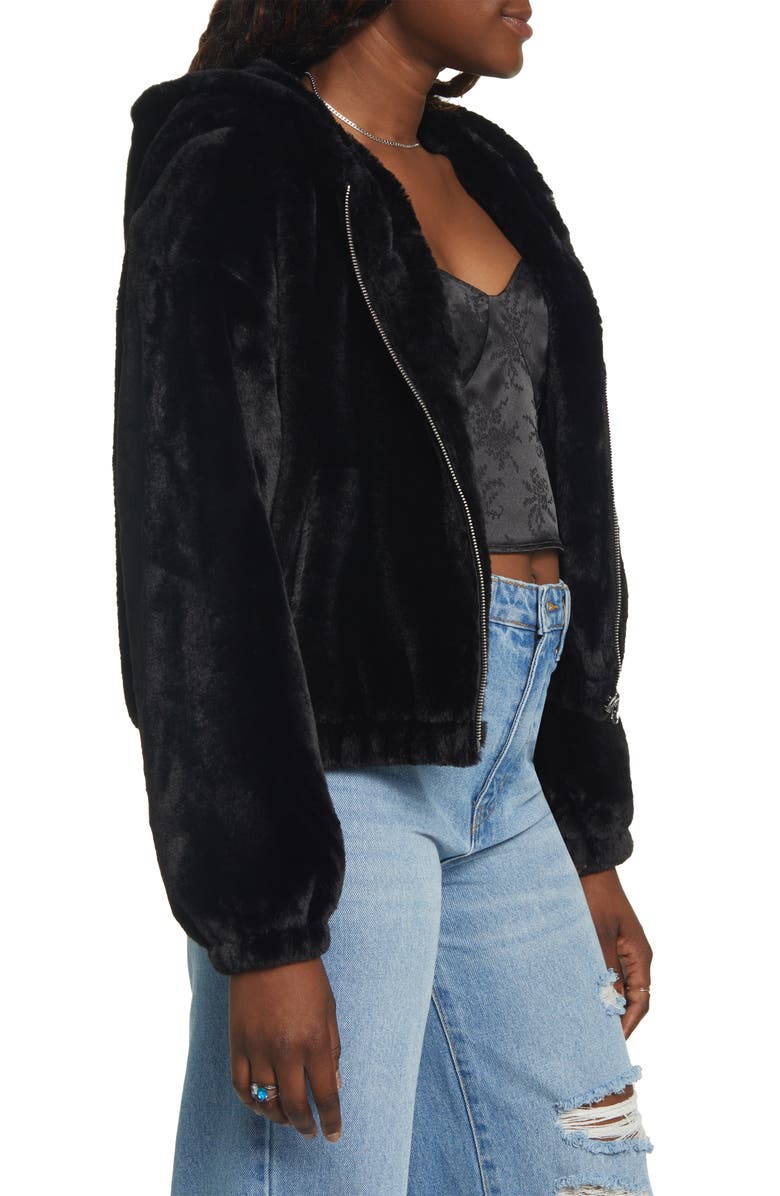 BP. Hooded Faux Fur Jacket, Alternate, color, 