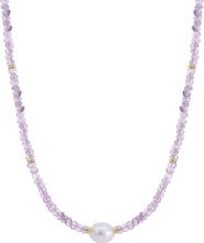 The Lovery Fine Jewelry Pink Amethyst Bead Pearl Necklace