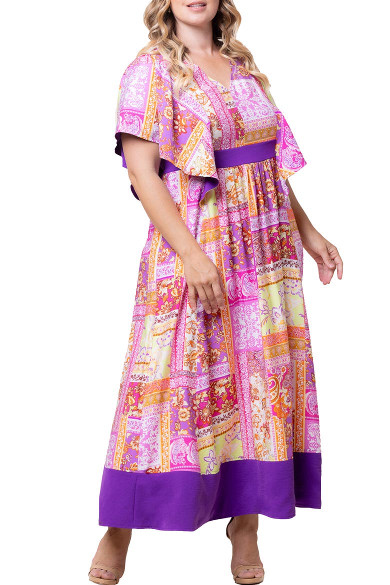 Mediterranean Breeze Maxi Dress, Main, color, MIXED MOSAIC PRINT