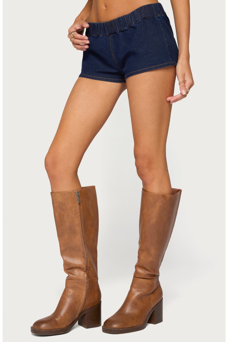 Aggie Micro Denim Shorts, Alternate, color, BLUE