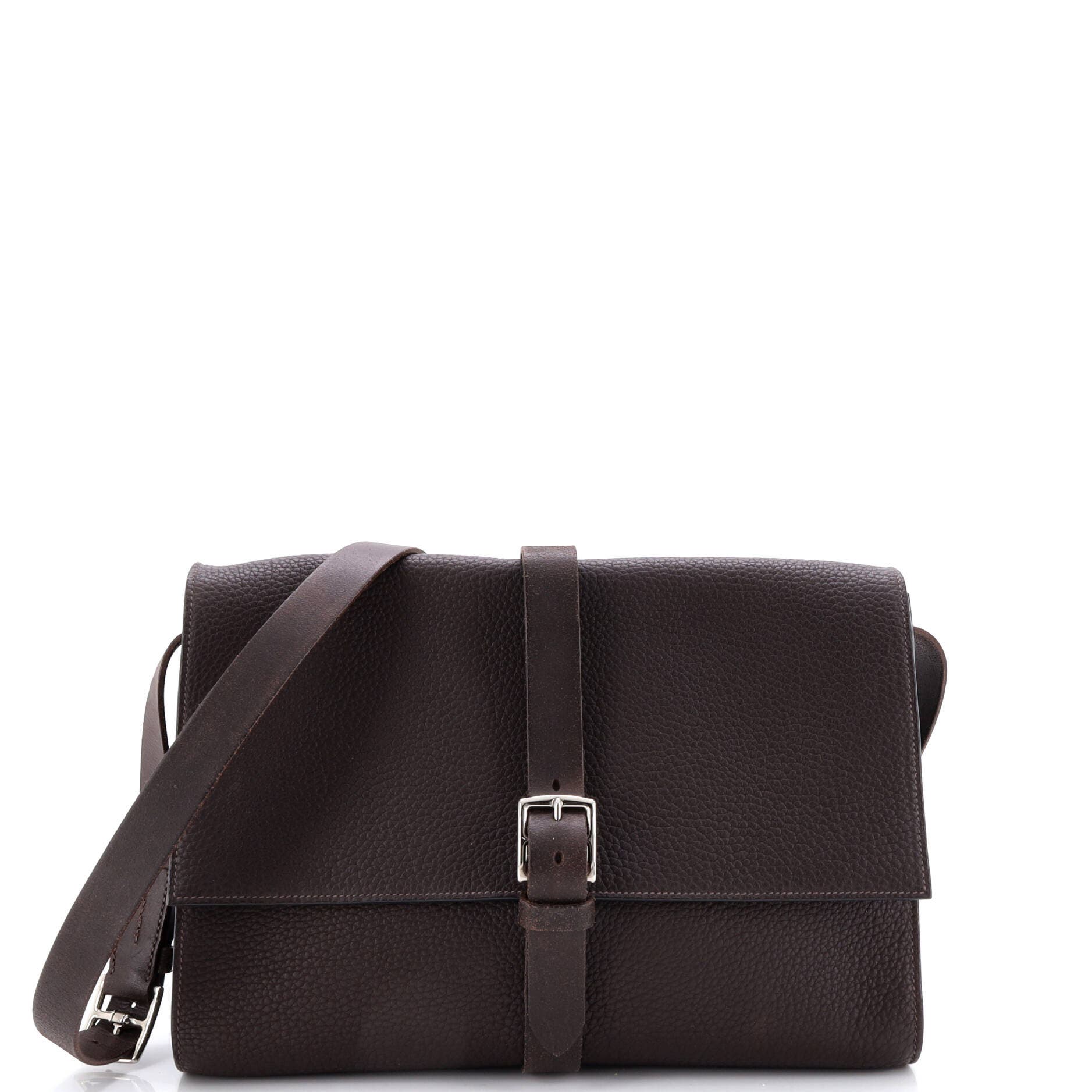 Pre-Owned Hermes Etriviere II Messenger Fjord, Main, color, Havane