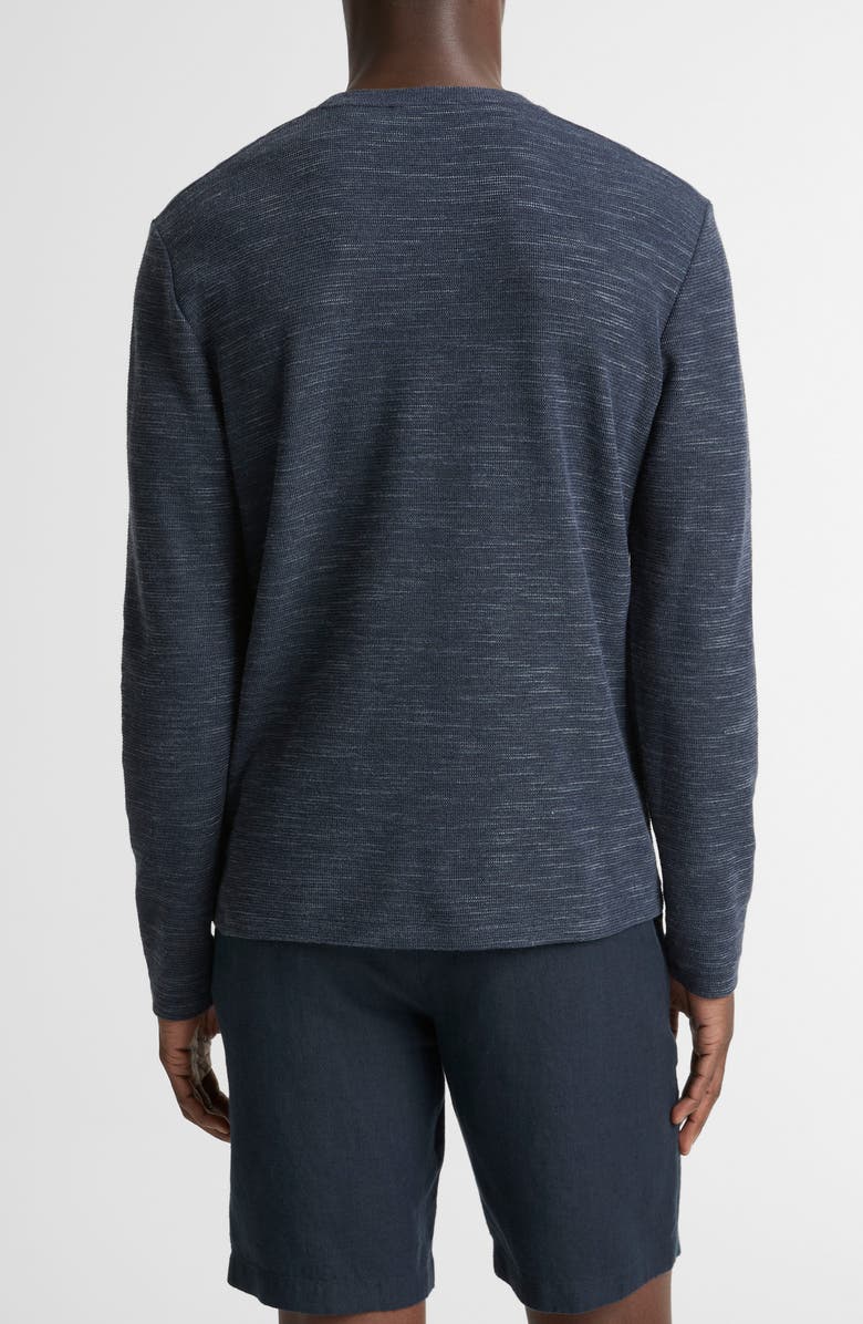 Vince Double Knit Long Sleeve Crewneck T-Shirt, Alternate, color, Heather Coastal