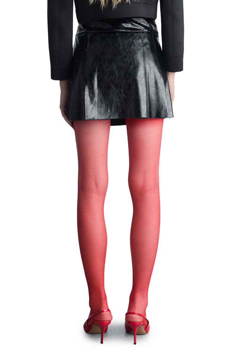 MANGO Pleated Faux Leather Miniskirt, Alternate, color, Black