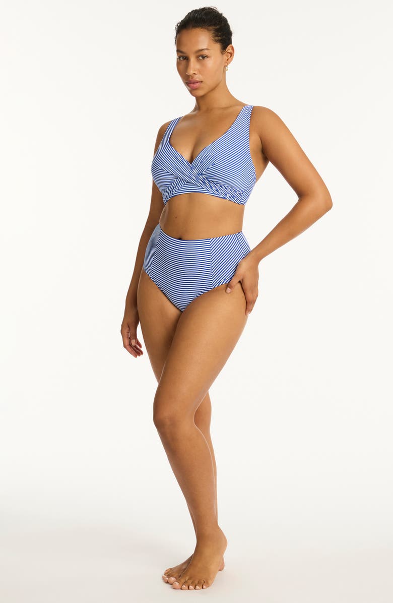 Sea Level Varsity Cross Front Bikini Top, Alternate, color,