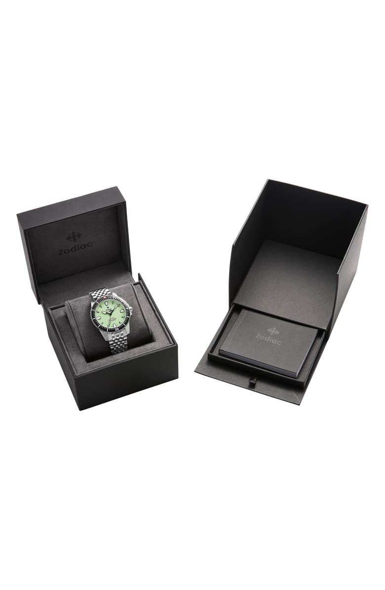 Zodiac Pro-Diver Automatic Stainless Steel Watch, 42mm, Alternate, color, Silver