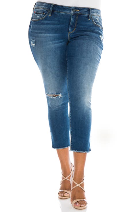 Frayed Crop Skinny Jeans