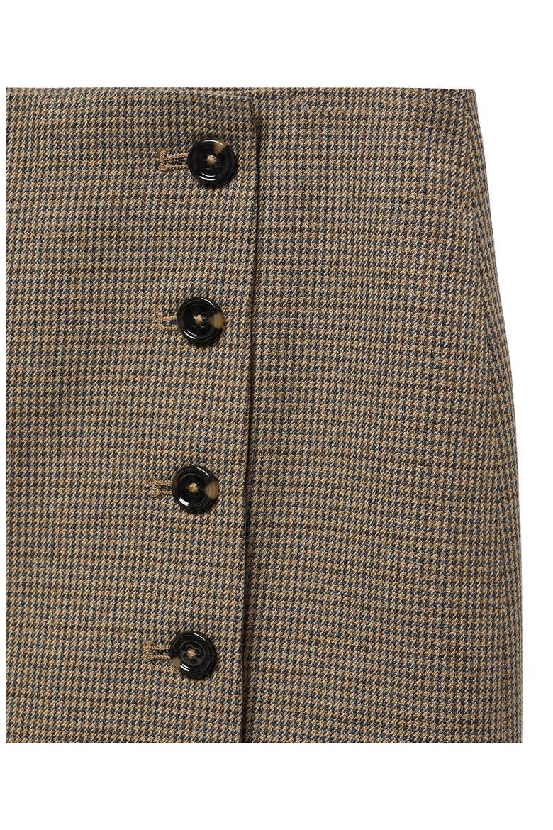 Houndstooth Button-Up Miniskirt, Alternate, color, BROWN