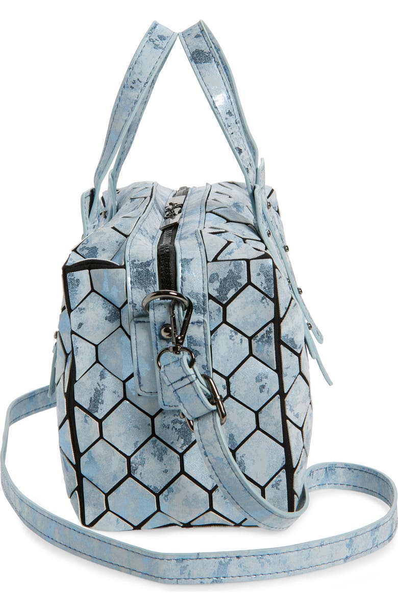 PATRIZIA LUCA Chevron Geo Duffle Satchel, Alternate, color, Blue