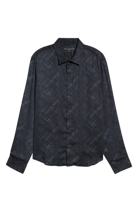 Rodney Print Long Sleeve Hidden Placket Shirt