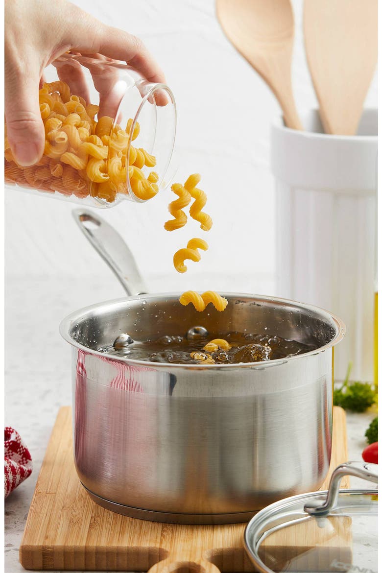 iconiX™ 2.6 Qt Saucepan with Lid, Alternate, color, SILVER