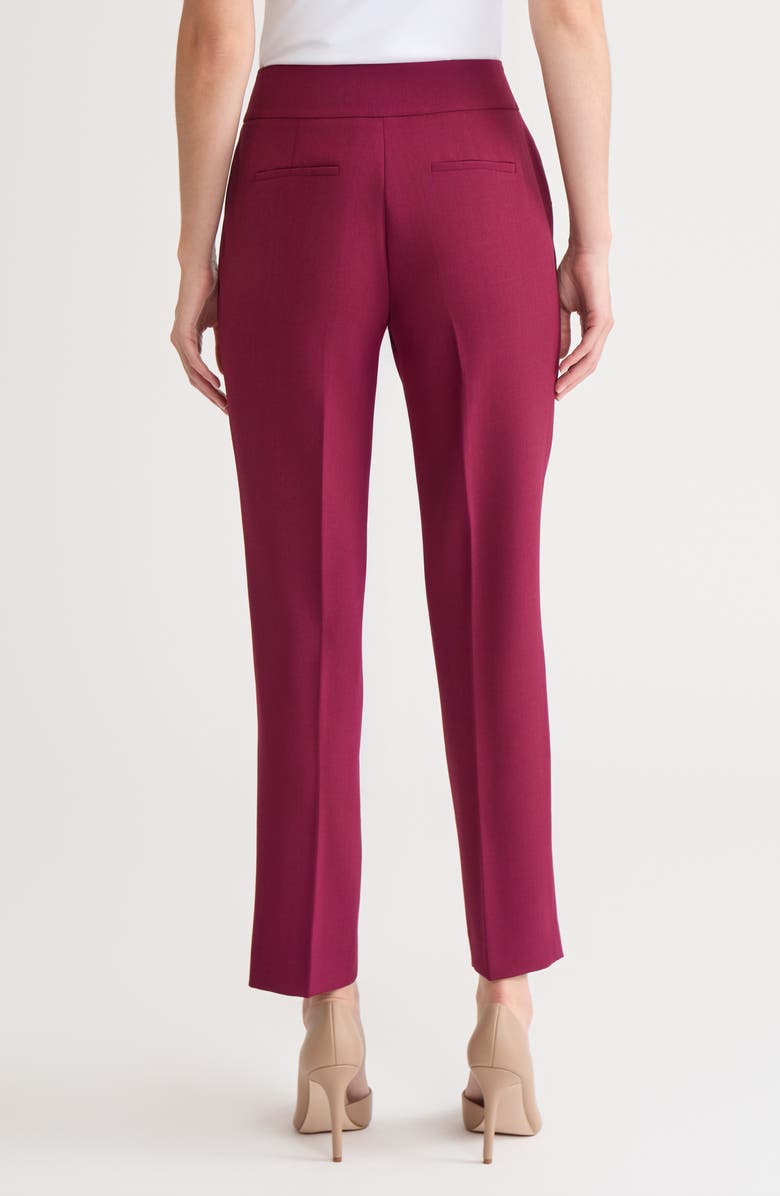 KASPER Classic Fit Slim Leg Pants, Alternate, color, Shiraz