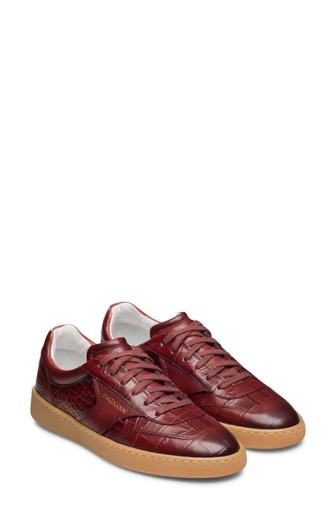 Zori Croc Embossed Leather Sneaker